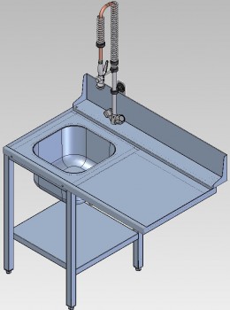 Стол предмоечный Abat СПМФ-7-1 для фронтальных посудомоечных машин